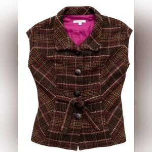 Cabi Plaid Vest Medium